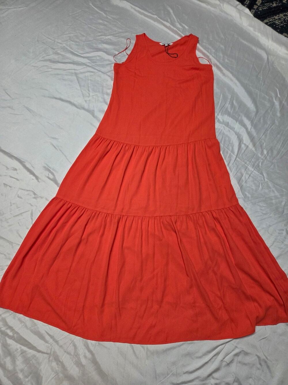 Sleeveless Tiered Maxi Dress in Coral